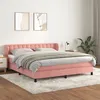 Image de Vidaxl Lit Ã  Sommier Tapissier Avec Matelas Rose 160x200 Cm Velours