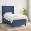 Image de vidaXL Sommier à lattes de lit avec matelas Bleu 90x190 cm Tissu
