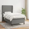 Image de vidaXL Sommier à lattes de lit avec matelas Gris foncé 90x200 cm Tissu