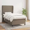 Image de vidaXL Sommier à lattes de lit avec matelas Taupe 90x200 cm Tissu3127777