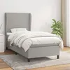 Image de vidaXL Sommier à lattes de lit avec matelas Gris clair 100x200cm Tissu