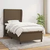 Image de Vidaxl Lit Ã  Sommier Tapissier Avec Matelas Marron FoncÃ© 100x200 Cm