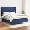 Image de vidaXL Sommier à lattes de lit avec matelas Bleu 140x200 cm Tissu