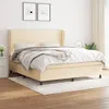 Image de vidaXL Sommier à lattes de lit avec matelas Crème 160x200 cm Tissu