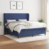 Image de vidaXL Sommier à lattes de lit avec matelas Bleu 160x200 cm Tissu