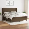 Image de vidaXL Sommier à lattes de lit avec matelas Marron foncé 180x200 cm