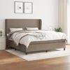 Image de vidaXL Sommier à lattes de lit avec matelas Taupe 180x200 cm Tissu