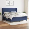 Image de vidaXL Sommier à lattes de lit avec matelas Bleu 180x200 cm Tissu