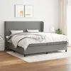 Image de vidaXL Sommier à lattes de lit avec matelas Gris foncé 200x200cm Tissu