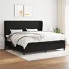 Image de vidaXL Sommier à lattes de lit avec matelas Noir 200x200 cm Tissu