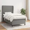 Image de vidaXL Sommier à lattes de lit avec matelas Gris foncé 90x200 cm Tissu