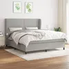 Image de vidaXL Sommier à lattes de lit avec matelas Gris clair 180x200cm Tissu3127901