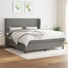Image de vidaXL Sommier à lattes de lit avec matelas Gris foncé 180x200cm Tissu