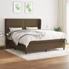 Image de vidaXL Sommier à lattes de lit avec matelas Marron foncé 180x200 cm