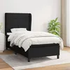 Image de vidaXL Sommier à lattes de lit et matelas Noir 80x200 cm Tissu