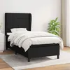 Image de vidaXL Sommier à lattes de lit avec matelas Noir 100x200 cm Tissu