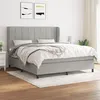Image de vidaXL Sommier à lattes de lit avec matelas Gris clair 160x200cm Tissu