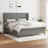 Image de vidaXL Sommier à lattes de lit avec matelas Gris foncé 180x200cm Tissu