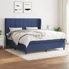 Image de vidaXL Sommier à lattes de lit avec matelas Bleu 180x200 cm Tissu