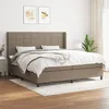 Image de vidaXL Sommier à lattes de lit avec matelas Taupe 200x200 cm Tissu