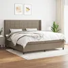 Image de 3127993 vidaXL Lit Ã  sommier tapissier avec matelas Taupe 200x200 cm Tissu