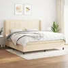 Image de 3127994 vidaXL Lit Ã  sommier tapissier avec matelas CrÃ¨me 200x200 cm Tissu