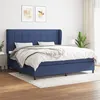 Image de vidaXL Sommier à lattes de lit avec matelas Bleu 200x200 cm Tissu