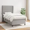 Image de vidaXL Sommier à lattes de lit avec matelas Gris clair 80x200 cm Tissu