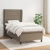 Image de vidaXL Sommier à lattes de lit avec matelas Taupe 80x200 cm Tissu