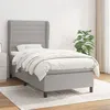 Image de vidaXL Sommier à lattes de lit et matelas Gris clair 90x190 cm Tissu
