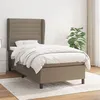 Image de vidaXL Sommier à lattes de lit avec matelas Taupe 90x190 cm Tissu