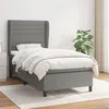 Image de vidaXL Sommier à lattes de lit avec matelas Gris foncé 90x200 cm Tissu
