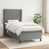 Image de VidaXL Lit Ã  sommier tapissier avec matelas Gris foncÃ© 90x200 cm Tissu - ModÃ¨le 3128014