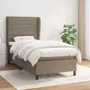 Image de vidaXL Lit Ã  sommier tapissier avec matelas Taupe 90x200 cm Tissu