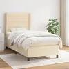 Image de vidaXL Sommier à lattes de lit avec matelas Crème 90x200 cm Tissu