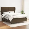 Image de vidaXL Sommier à lattes de lit avec matelas Marron foncé 140x190 cm