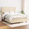 Image de vidaXL Sommier à lattes de lit avec matelas Crème 140x190 cm Tissu
