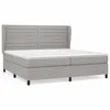 Image de vidaXL Lit À Sommier Tapissier Avec Matelas Gris Clair 200x200cm Tissu