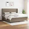 Image de vidaXL Sommier à lattes de lit avec matelas Taupe 200x200 cm Tissu