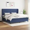 Image de 3128075 vidaXL Lit Ã  sommier tapissier avec matelas Bleu 200x200 cm Tissu