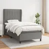 Image de 3128086 vidaXL Lit Ã  sommier tapissier et matelas Gris foncÃ© 90x190 cm Tissu
