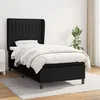 Image de vidaXL Sommier à lattes de lit avec matelas Noir 90x200 cm Tissu