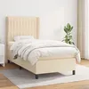 Image de vidaXL Sommier à lattes de lit avec matelas Crème 100x200 cm Tissu