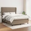 Image de vidaXL Sommier à lattes de lit avec matelas Taupe 140x200 cm Tissu