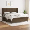Image de vidaXL Sommier à lattes de lit avec matelas Marron foncé 180x200 cm