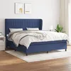 Image de vidaXL Sommier à lattes de lit avec matelas Bleu 180x200 cm Tissu