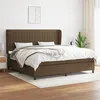 Image de vidaXL Sommier à lattes de lit avec matelas Marron foncé 200x200 cm