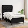 Image de vidaXL Sommier à lattes de lit et matelas Noir 80x200 cm Tissu