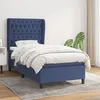 Image de vidaXL Sommier à lattes de lit avec matelas Bleu 90x190 cm Tissu