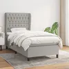Image de vidaXL Sommier à lattes de lit avec matelas Gris clair 100x200cm Tissu